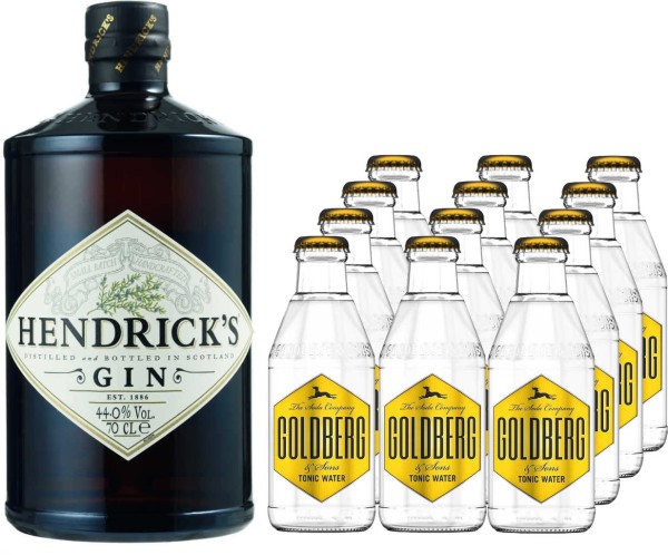 Hendrick&#039;s Gin 0,7 Liter mit 12x Goldberg Tonic Water