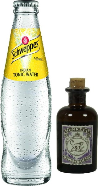 Monkey Gin Mini &amp; Schweppes Tonic Set 0,25 Liter