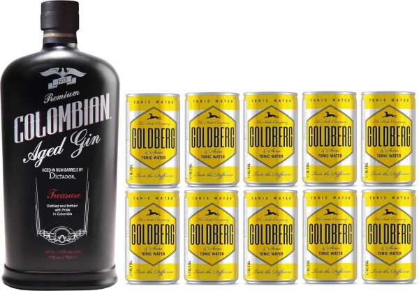 Dictador Gin Treasure 0,7 Liter &amp; Goldberg Tonic Set